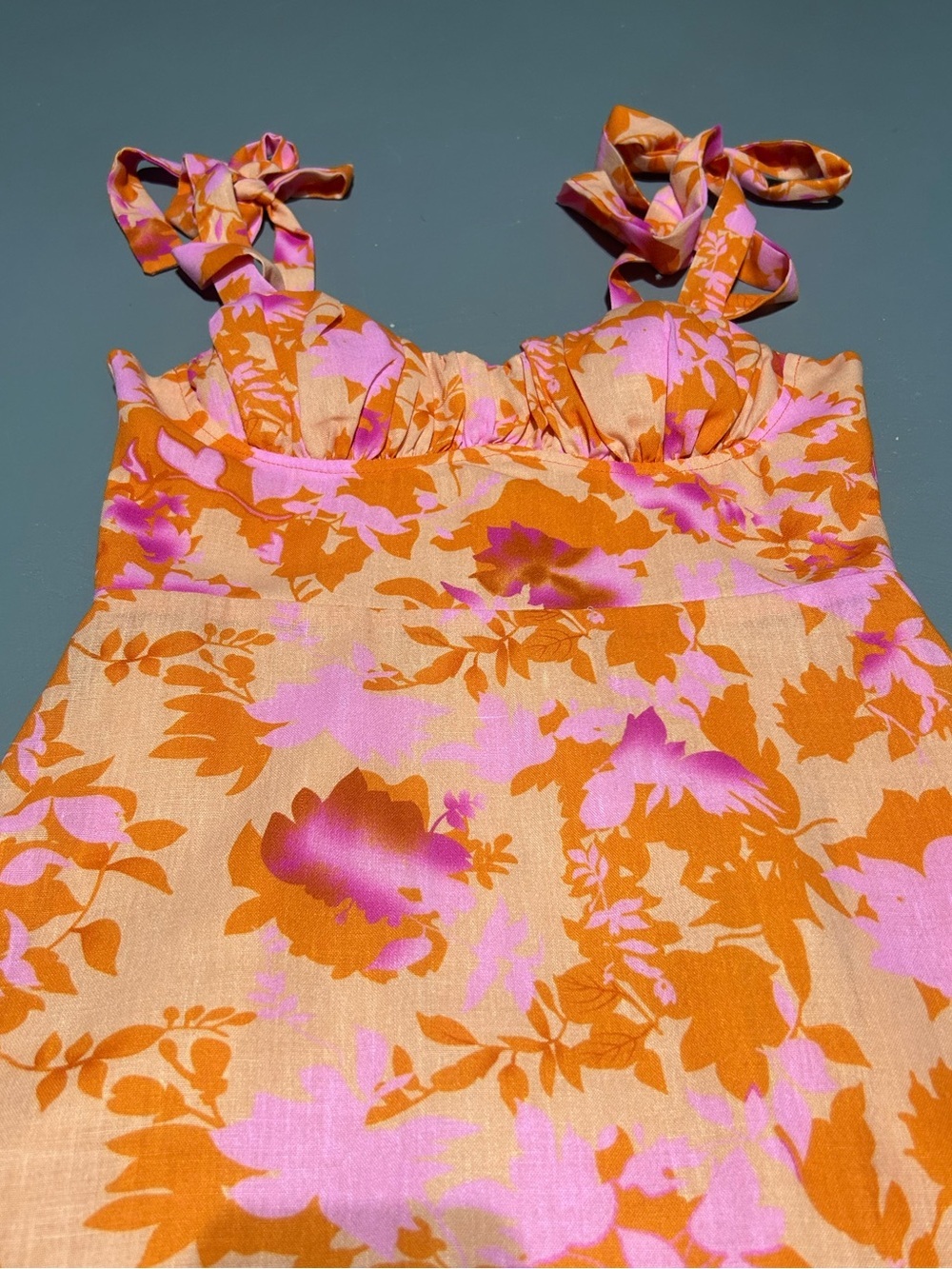 One and Only Collective Orange and Pink Maxi Summer Dress (Women’s Size M) - Picture 6 of 9